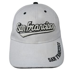 San Francisco Strapback Baseball Cap White One Size Adjustable Embroidered Lanza